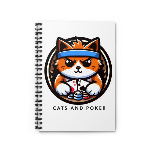 "Cats and Poker" Spiral Notebook - Ruled Line